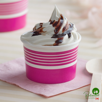 4 oz. Pink Paper Frozen Yogurt / Food Cup By Prime - 1,000/Case