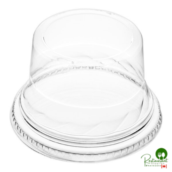 5-12 oz. Clear Plastic Tall Dome Lid, No Hole By Prime - 1,000/Case