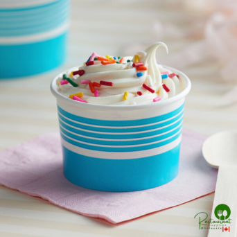 4 oz. Blue Paper Frozen Yogurt / Food Cup By Prime - 1,000/Case
