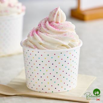 12 oz. Polka Dot Paper Frozen Yogurt / Food Cup By Prime - 1,000/Case