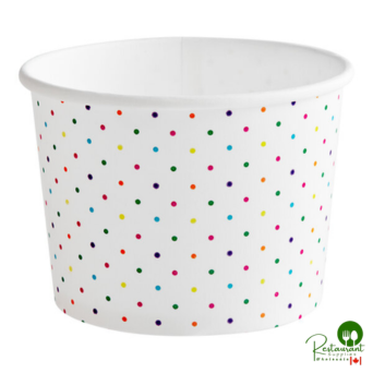 12 oz. Polka Dot Paper Frozen Yogurt / Food Cup By Prime - 1,000/Case