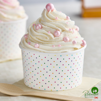 16 oz. Polka Dot Paper Frozen Yogurt / Food Cup By Prime - 1,000/Case