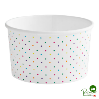 16 oz. Polka Dot Paper Frozen Yogurt / Food Cup By Prime - 1,000/Case