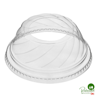 5, 8, 12 oz. Clear Plastic Low Dome Lid with Hole By Prime - 1,000/Case