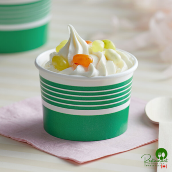 4 oz. Green Paper Frozen Yogurt / Food Cup By Prime - 1,000/Case
