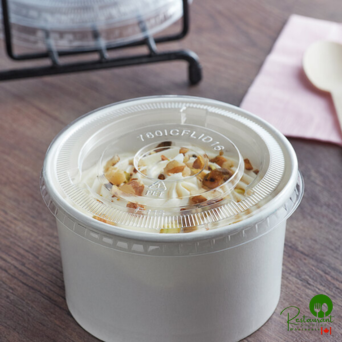 16 oz. Clear Flat Frozen Yogurt Lid with No Hole By Prime - 1,000/Case