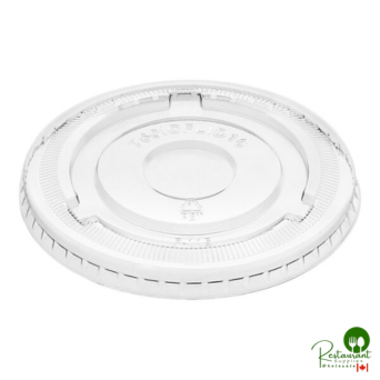 16 oz. Clear Flat Frozen Yogurt Lid with No Hole By Prime - 1,000/Case