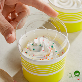 4 oz. Clear Flat Frozen Yogurt Lid with No Hole By Prime - 1,000/Case