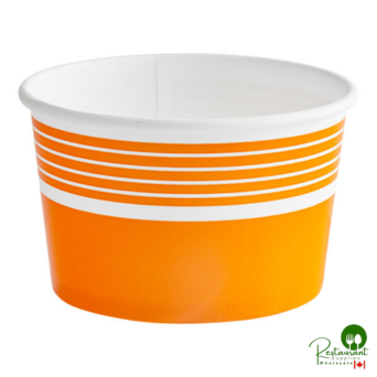 8 oz. Orange Paper Frozen Yogurt / Food Cup By Prime - 1,000/Case