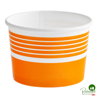 4 oz. Orange Paper Frozen Yogurt / Food Cup By Prime - 1,000/Case