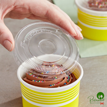 6 oz. Clear Flat Frozen Yogurt Lid with No Hole By Prime - 1,000/Case