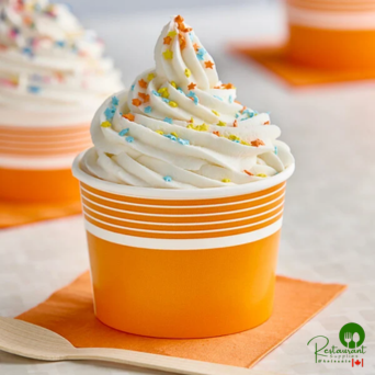 12 oz. Orange Paper Frozen Yogurt / Food Cup By Prime - 1,000/Case