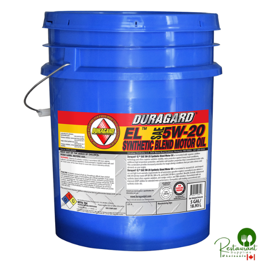 DURAGARD® EL 5W20 EXTENDED LIFE SYNTHETIC BLEND, API LICENSED GF-5/SN OIL – 5 GALLON PAIL