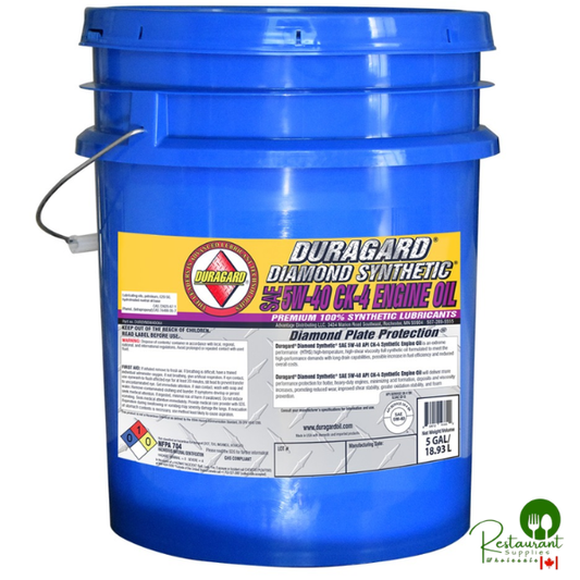 DURAGARD® DIAMOND PLATE® 100% SYNTHETIC CK-4 5W40 Premium Low Emissions, 10.0 TBN Full Synthetic- API Certified CK-4/SN, – 5 GALLON PAIL
