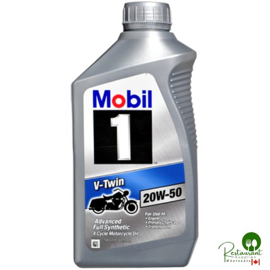 MOBIL 1 VEE TWIN 20w50 100% SYNTHETIC V-TWIN HARLEY DAVIDSON TYPE OIL – CASE OF 6 – 1 QUART BOTTLES