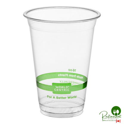 World Centric 16 oz. PLA Plastic Compostable Cold Cup - 1,000/Case