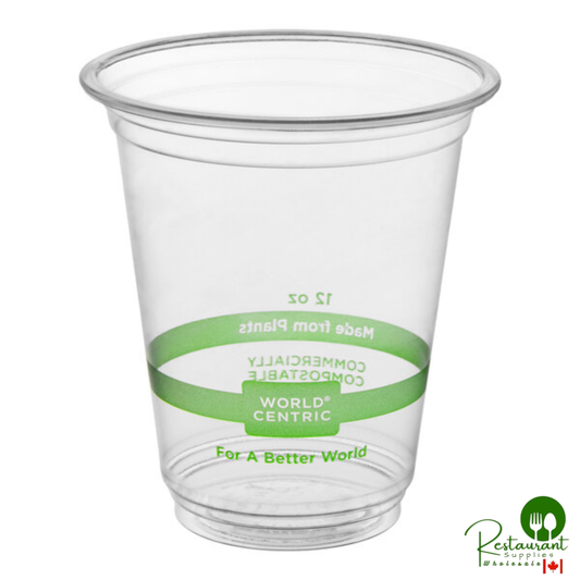 World Centric 12 oz. PLA Plastic Compostable Cold Cup - 1,000/Case
