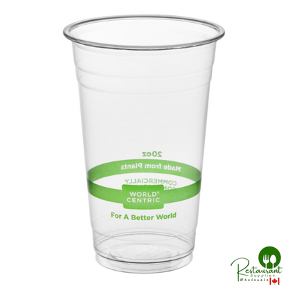 World Centric 20 oz. PLA Plastic Compostable Cold Cup - 1,000/Case