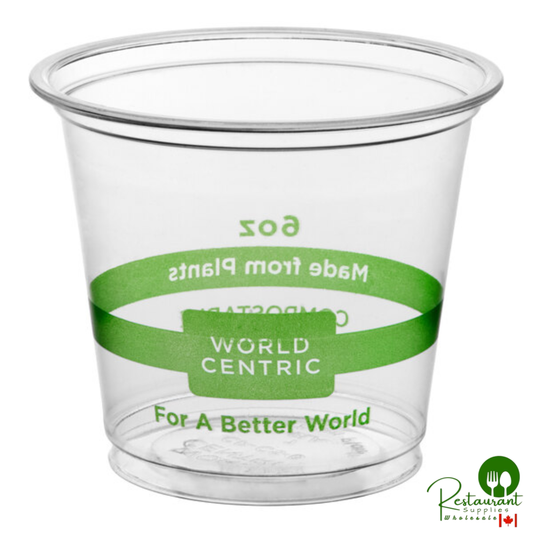 World Centric 6 oz. PLA Plastic Compostable Cold Cup - 2,000/Case