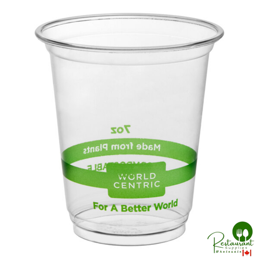 World Centric 7 oz. PLA Plastic Compostable Cold Cup - 2,000/Case