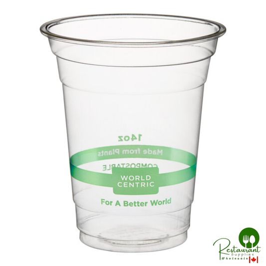 World Centric 14 oz. PLA Plastic Compostable Cold Cup - 1,000/Case