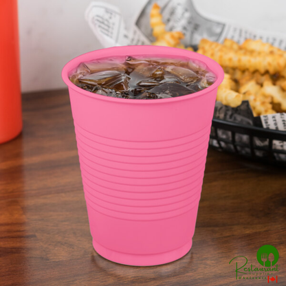 Creative Converting 28304281 16 oz. Candy Pink Plastic Cup - 240/Case