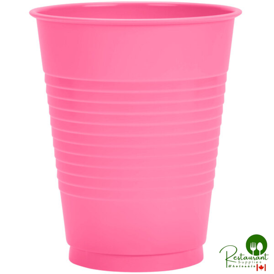 Creative Converting 28304281 16 oz. Candy Pink Plastic Cup - 240/Case