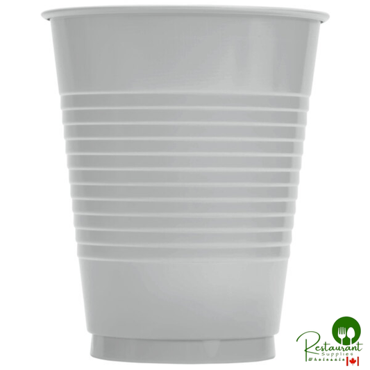 Creative Converting 28106081 16 oz. Shimmering Silver Plastic Cup - 240/Case