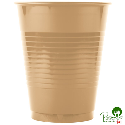 Creative Converting 28103081 16 oz. Glittering Gold Solid Plastic Cup - 240/Case