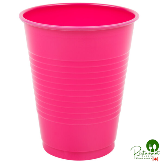 Creative Converting 28177081 16 oz. Hot Magenta Pink Plastic Cup - 240/Case