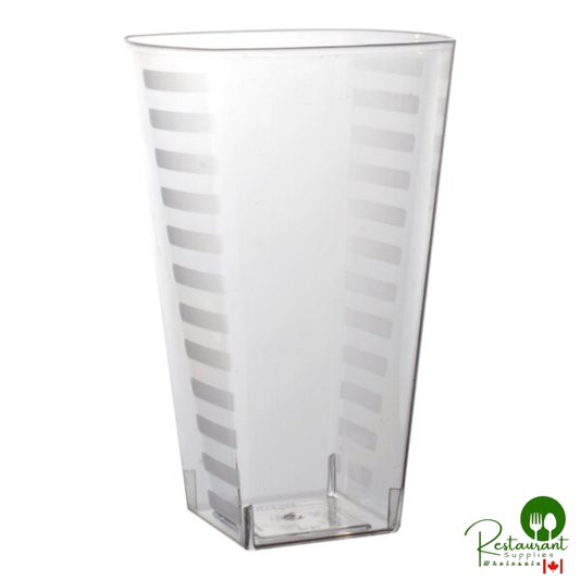 Fineline Solid Squares 14 oz. Clear Plastic Tumbler - 168/Case