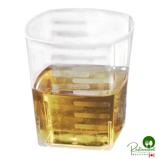 Fineline Solid Squares 2 oz. Clear Plastic Shot Glass - 288/Case
