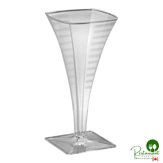 Fineline Tiny Temptations 2 oz. Square Clear Plastic Champagne Flute - 72/Case