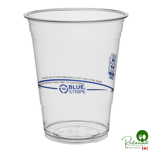 Eco-Products BlueStripe 16 oz. RPET Plastic Cold Cup - 1,000/Case