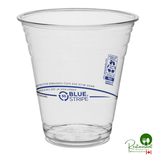Eco-Products BlueStripe 12 oz. RPET Plastic Cold Cup - 1,000/Case