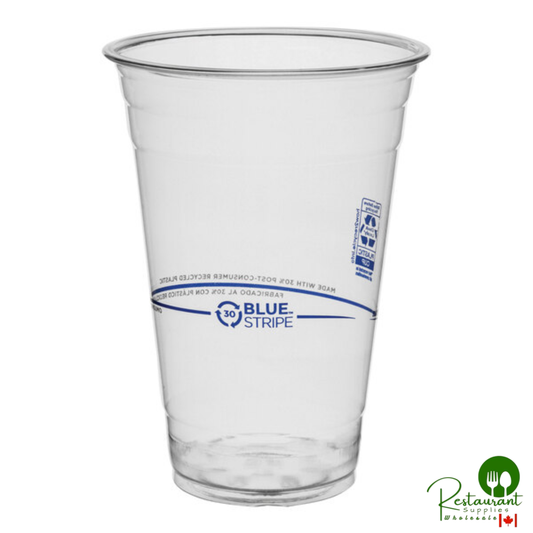 Eco-Products BlueStripe 20 oz. RPET Plastic Cold Cup - 1,000/Case