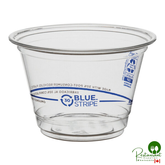 Eco-Products BlueStripe 9 oz. RPET Plastic Cold Cup - 1,000/Case