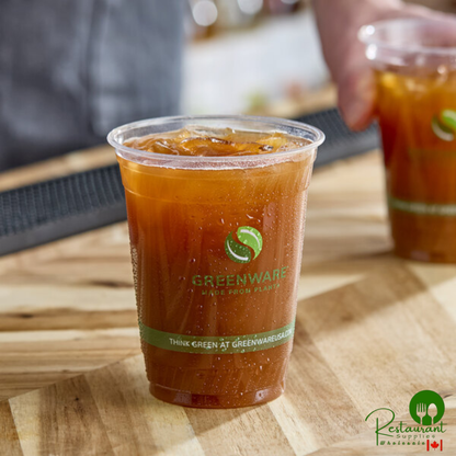 Fabri-Kal GC16S Greenware 16 / 18 oz. Compostable Printed Plastic Cold Cup - 1,000/Case