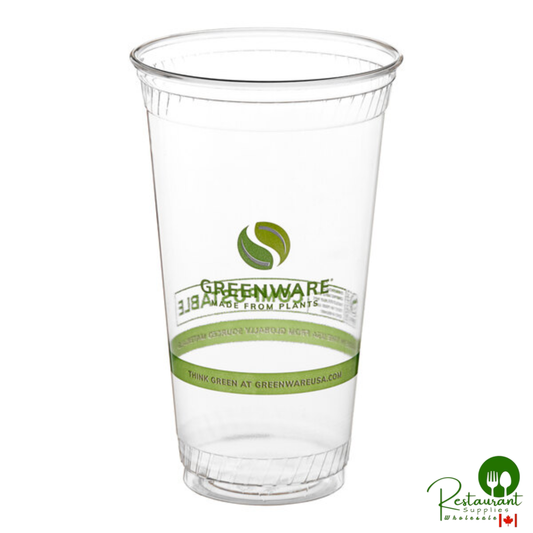 Fabri-Kal GC32 Greenware 32 oz. Compostable Printed Plastic Cold Cup - 300/Case