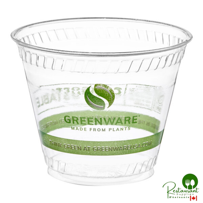 Fabri-Kal GC9 Greenware 9 oz. Compostable Printed Plastic Cold Cup - 1,000/Case
