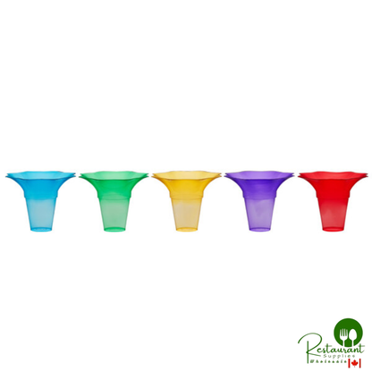 8 oz. Assorted Color Transparent Tulip-Shaped Sno-Cone Cup - 600/Case