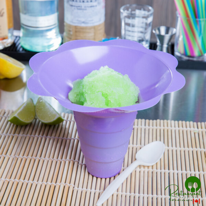 12 oz. Assorted Color Flower-Shaped Sno-Cone Cup - 400/Case