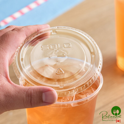 Solo 626TS Clear Flat Lid with Straw Slot - 1,000/Case
