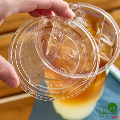 Solo 636TS Clear Plastic Lid with Straw Slot - 500/Case