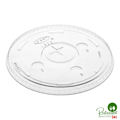 Dart L32CR 32 oz. Clear Flat Plastic Lid with Straw Slot - 1,000/Case