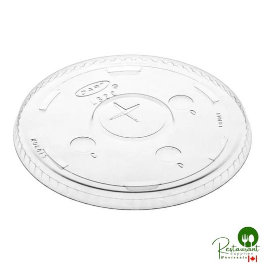 Dart L32CR 32 oz. Clear Flat Plastic Lid with Straw Slot - 1,000/Case