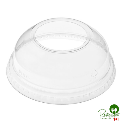 Dart DLW16 16 oz. Clear PET Plastic Dome Lid with 2" Hole - 1,000/Case