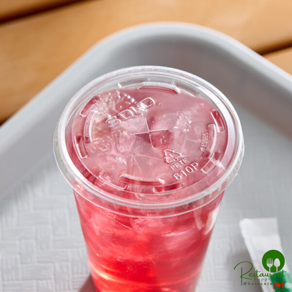 Solo Ultra Clear™ 610TS Clear PET Plastic Lid with Straw Slot - 1,000/Case