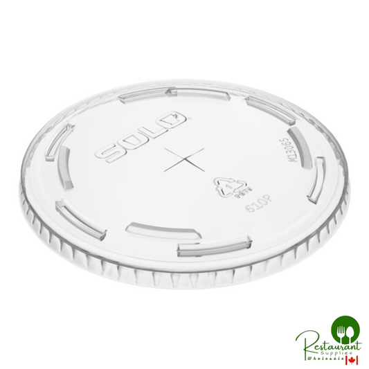 Solo Ultra Clear™ 610TS Clear PET Plastic Lid with Straw Slot - 1,000/Case