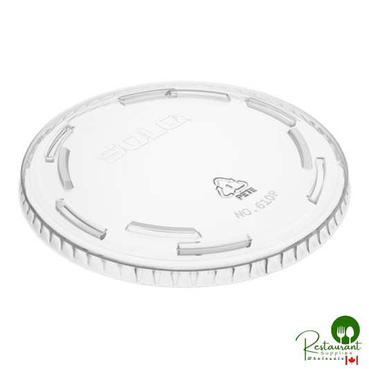 Solo Ultra Clear™ 610TP Clear PET Plastic No Slot Lid - 1,000/Case